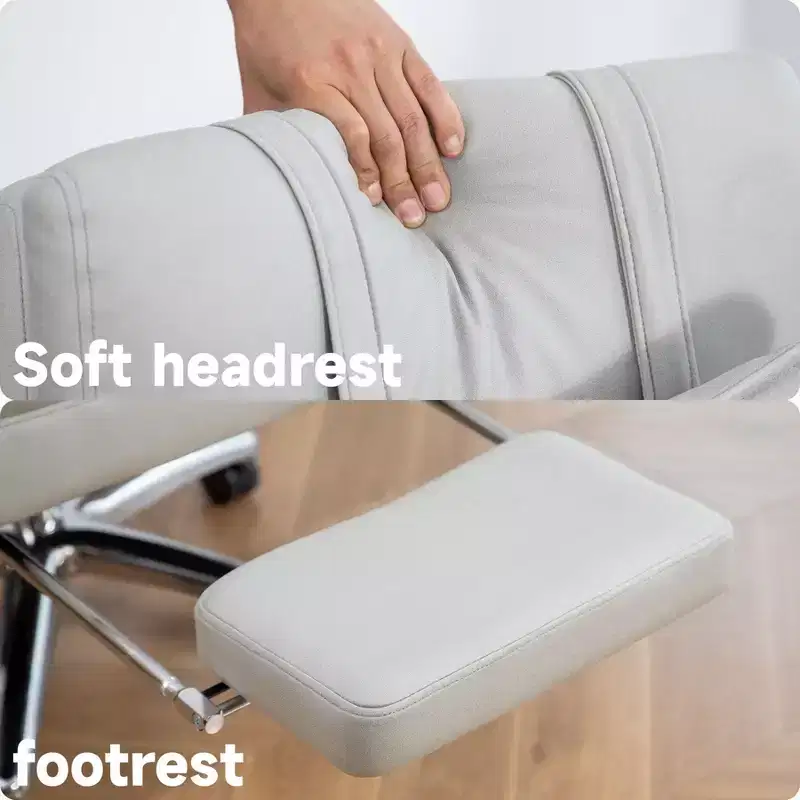 360° Swivel Ergonomic Recliner Office Chair with Footrest, Headrest & Lumbar Pillow, 400 lbs