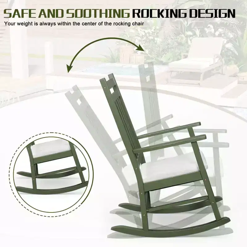 Karl Home | Solid Wood Patio Rocking Chair