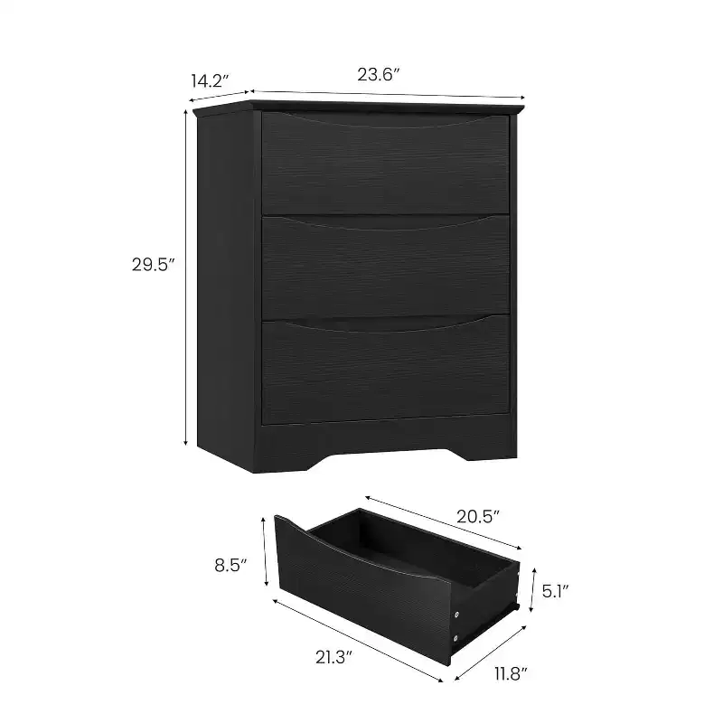 Wooden Dresser with Drawers, Tall Modern Closet with Deep Storage, Large Chest of Drawers with Wide Top, for Bedroom, Living Room, Office