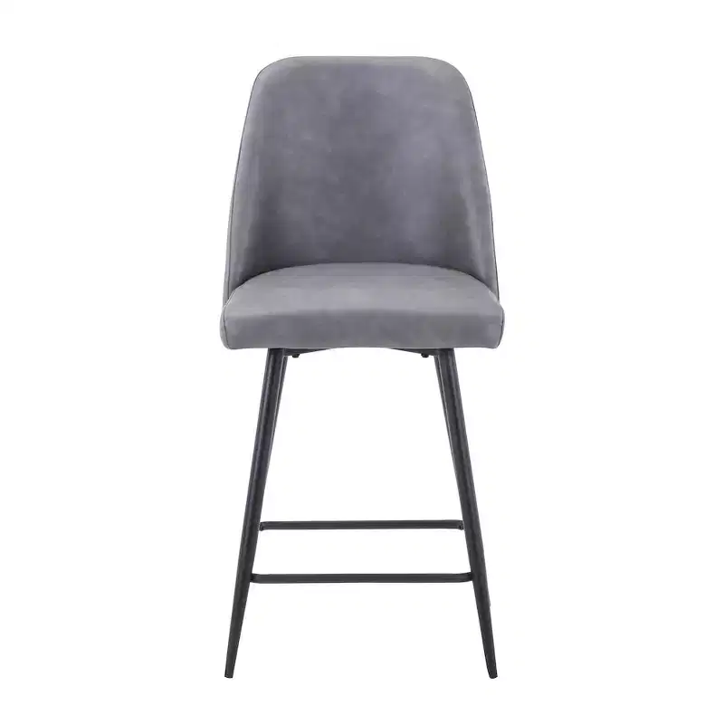 Jofran,Mid-Century Modern Faux Leather Upholstered Counter Height Barstool (Set of 2)