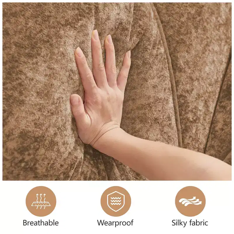 Clihome 2-Seater Tufted Sofa Couches with boneless Sofa,Soft Velvet Fabric,Bottom Anti-Slip Design,32D High Density Sponge,Ergonomic Design Bottom