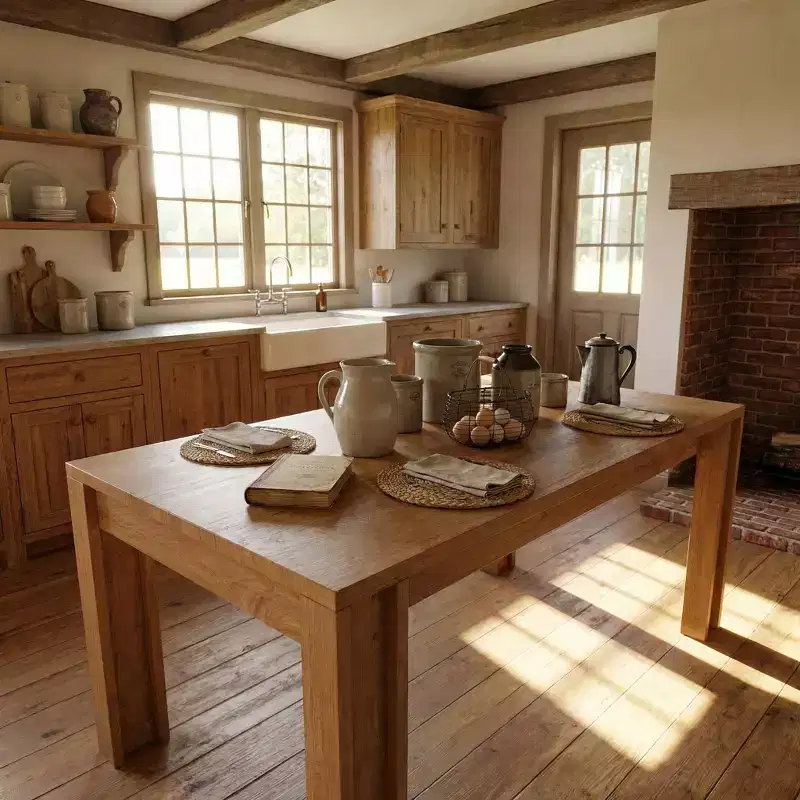 71 Long Dining Table for 4-6, Farmhouse Wood Kitchen Dining Room Table w/Thickened Sturdy Frame, Rectangular, for Kitchen, Apartment, Dinner