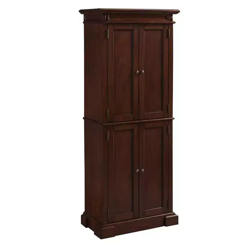 Kitchen Pantry Cabinet, Hardwood, 4 Doors, 4 Adjustable Shelves