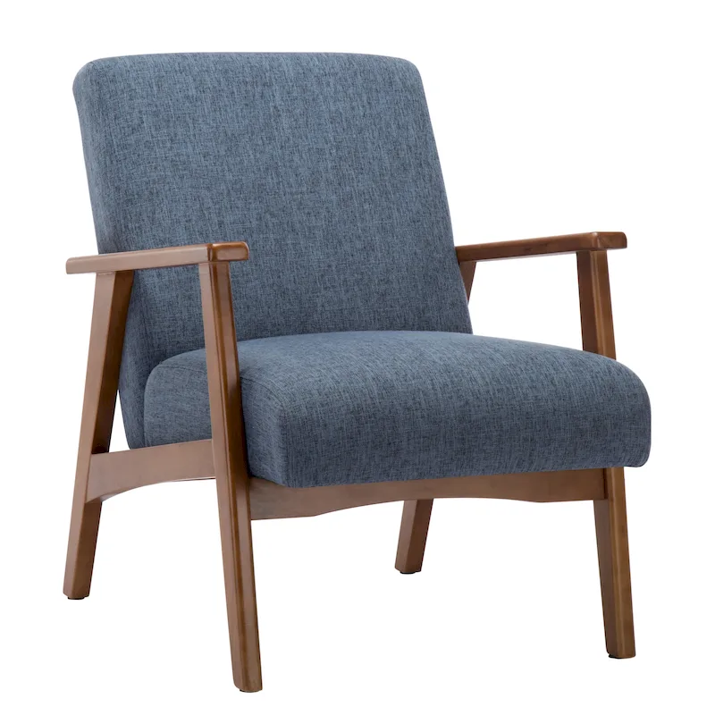 Fabric Upholstered Accent Chair with Beechwood Legs