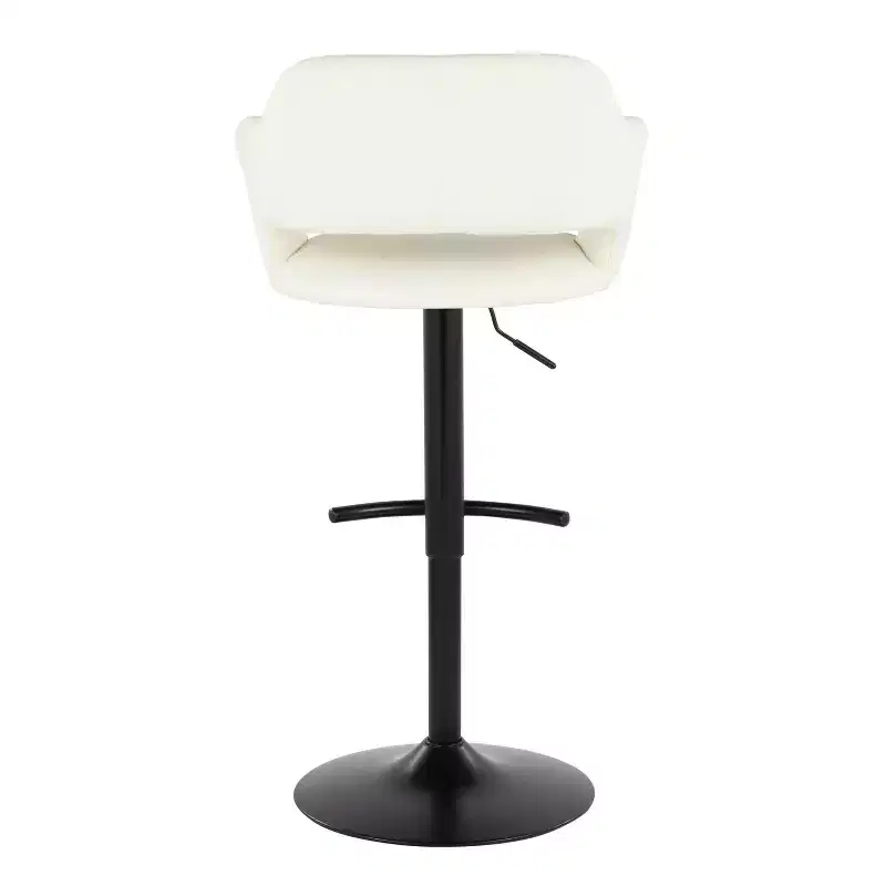 LumiSource Set of 2 Margarite Adjustable Barstools Black PU