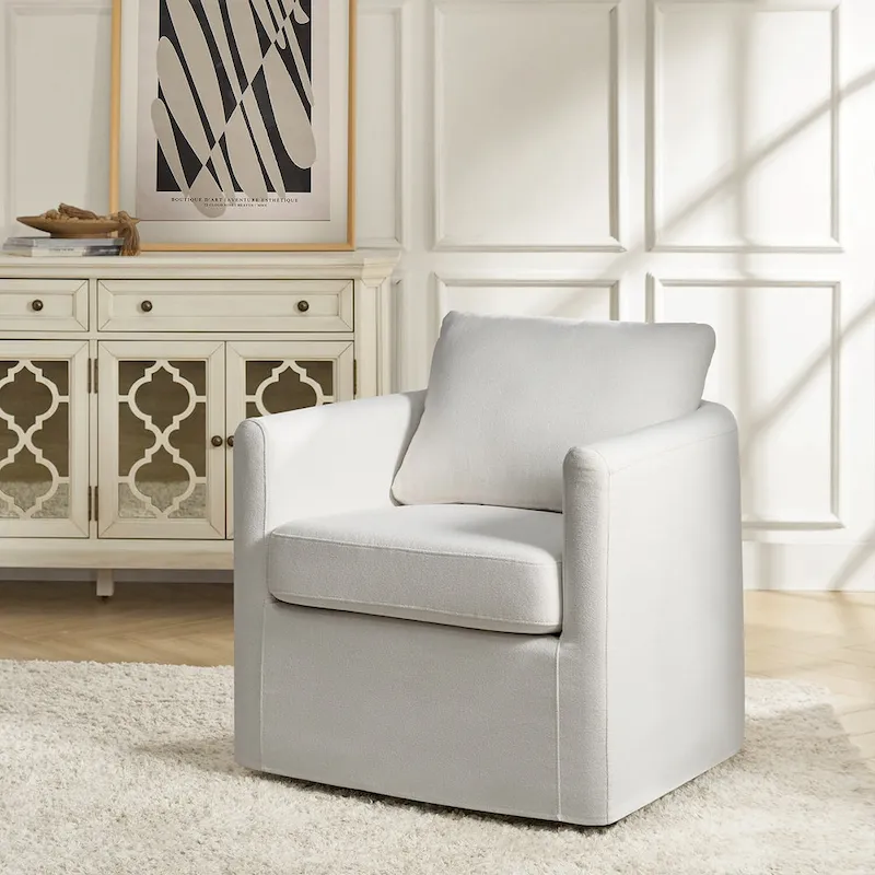 Erkenbald Modern 360-Degree Swivel Chair with Removable Slipcover by HULALA HOME