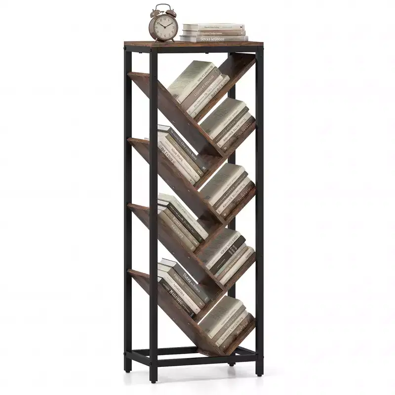 Metal & Wood 9-Tier Tree-Shape Bookshelf, 15