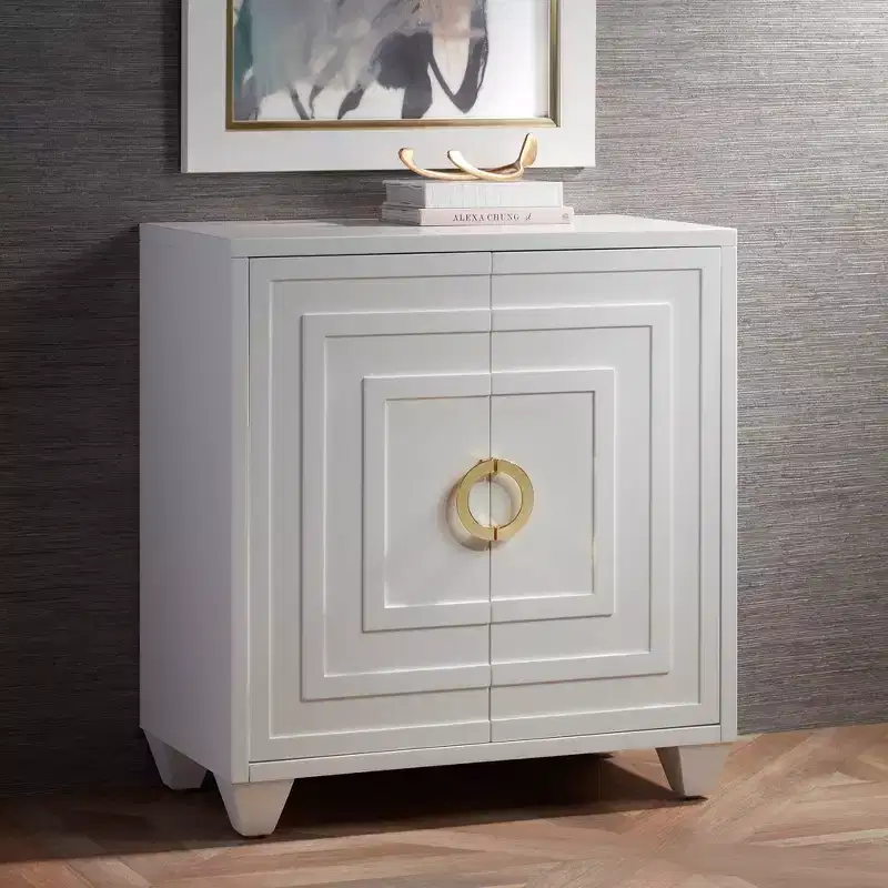 55 Downing Street Bertolli 30 Wide White Modern Luxe Accent Cabinet