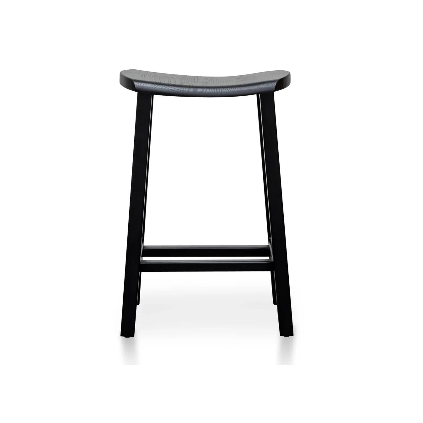 Minimalist Black Wood Barstool for Kitchen
