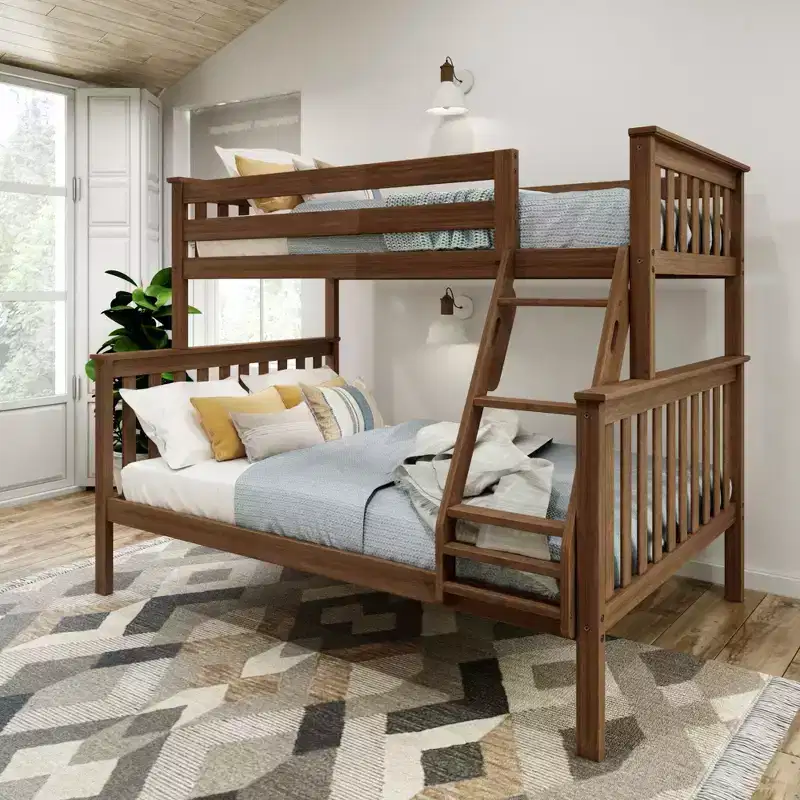 Solid Wood Twin over Full Bunk Bed, No Box Spring Needed, Low VOC, 400 lb Capacity