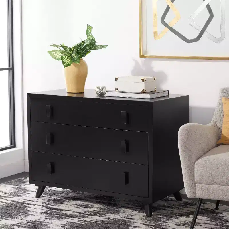 Black 3-drawer cabinet