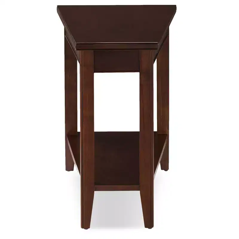 Solid Wood Recliner Wedge End Table, Chocolate Cherry Finish