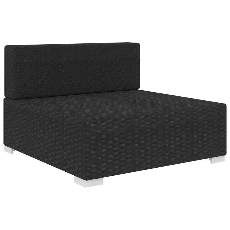 vidaXL Patio Furniture Rattan Sofa Chair Middle Seat with Cushions Poly Rattan