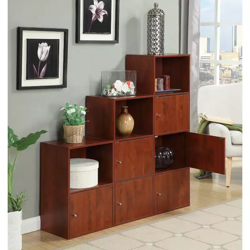 36 Inch Birch Wood Utility Storage Cabinet with 1 Door and 2 Shelves, 24 Inch Wide