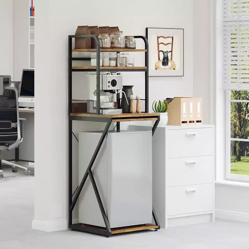 4-Tier Storage Shelf with Power Outlet