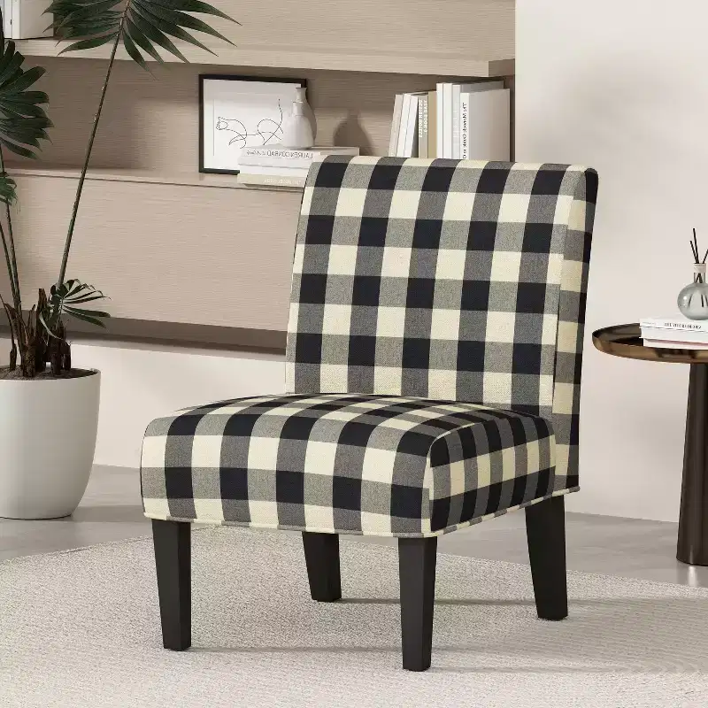 Upholstered Accent Chair with Tapered Legs – Multiple Colors & Patterns