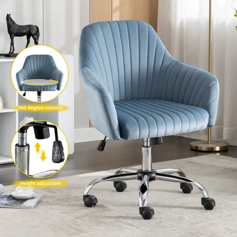Home Office Leisure Chair with Adjustable Height and Casters