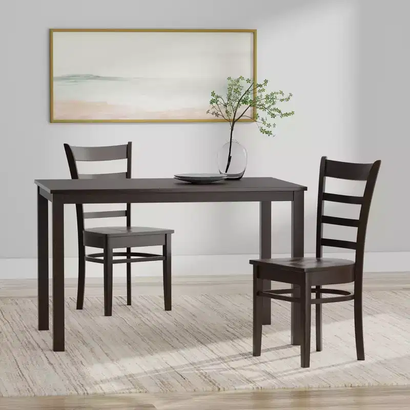 Glenwillow Home 48 Wood Dining Table + Slat Back Dining Chairs Dining Set (3-Piece or 5-Piece Set)