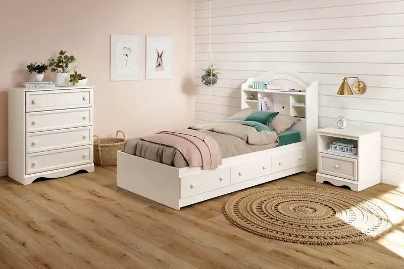 1-drawer Nightstand - End Table With Storage - Pure White