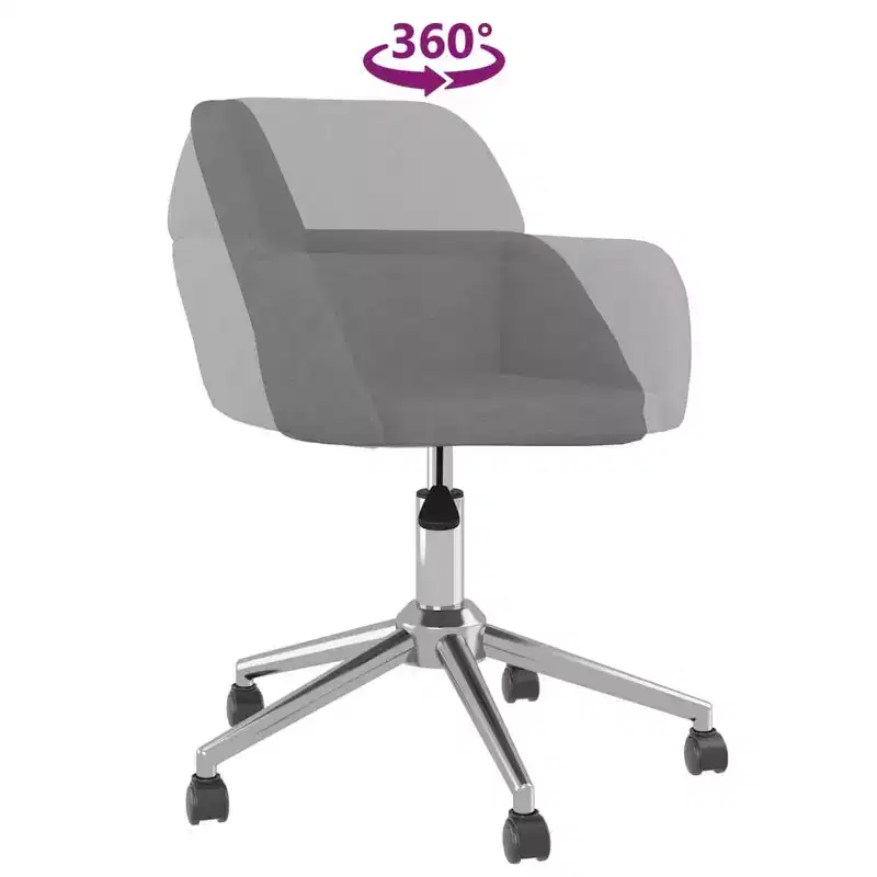 vidaXL Swivel Dining Chairs 2 pcs Light Gray Fabric