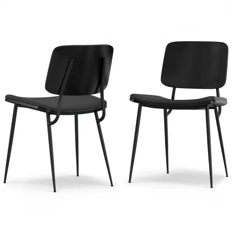 WyndenHall Set of 2 Renata Faux Leather Dining Chairs