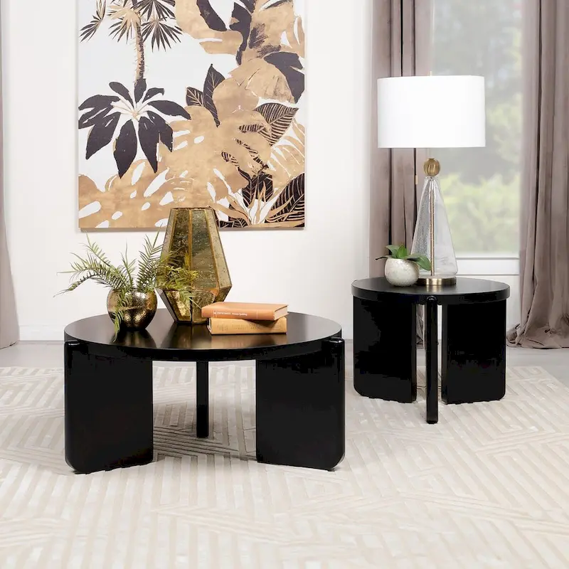 Harrison Black Round Coffee Table