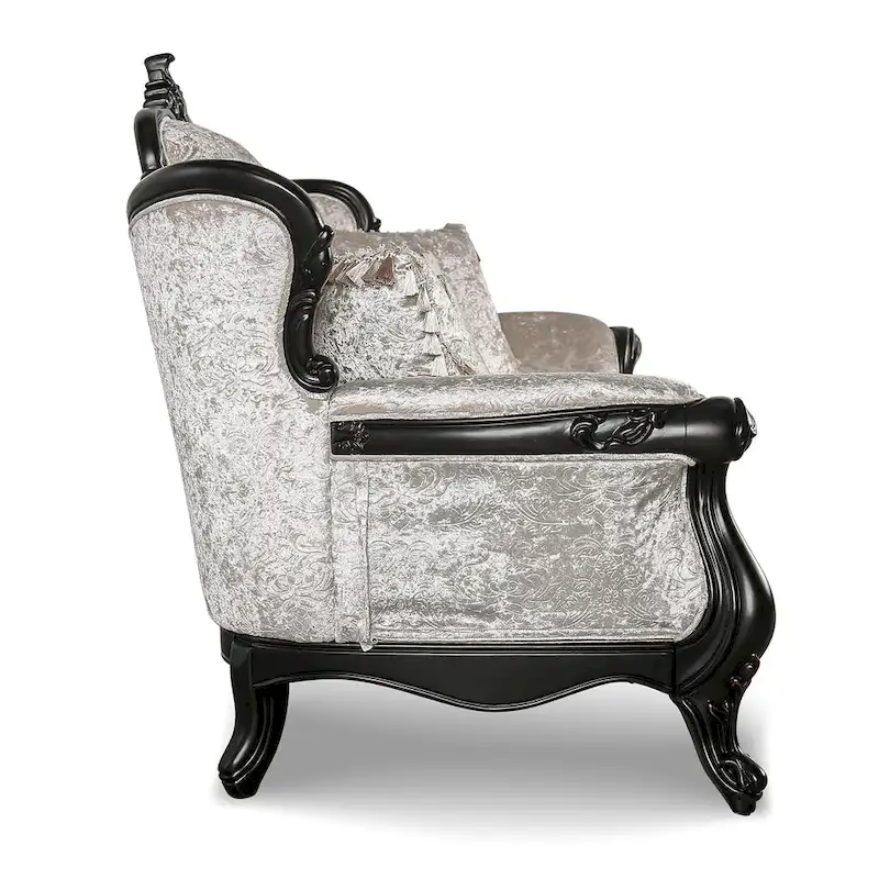 Furniture of America Clarissa Traditional Sofa Set with Button Tufted Back and Accent Pillow