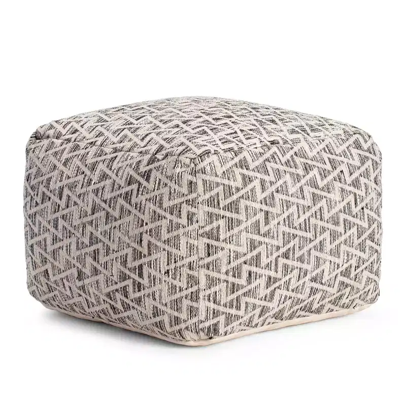 Square Pouf Black/Ivory