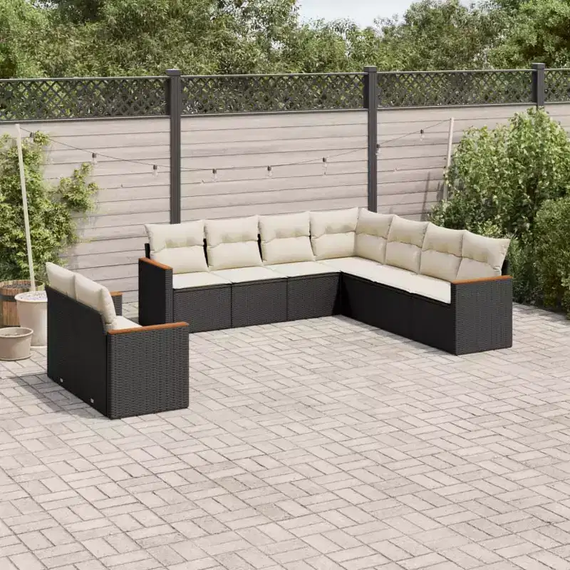 vidaXL Contemporary Patio Sofa Set with Cushions