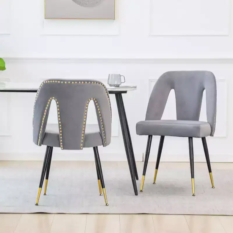TUYOHW Contemporary Dining Chairs Set of 2,Sleek Dining Room Side Chairs,Chic Accent Chairs with Nailhead Trim Back for Kitchen,Home Decor