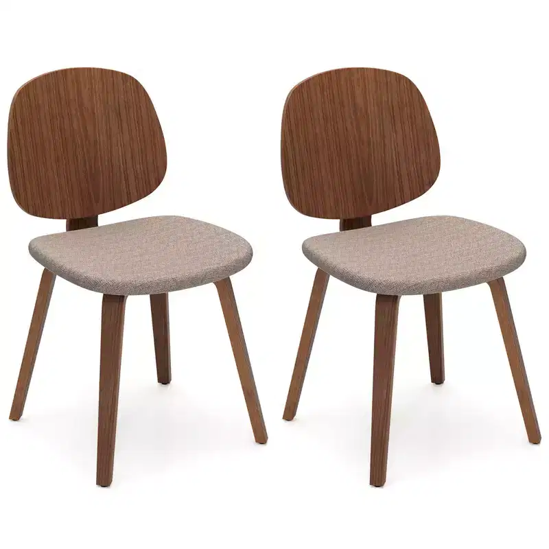 Costway Modern Dining Chair Set of 2/4 Chenille Kitchen Chair Armless Side Dinette Chairs