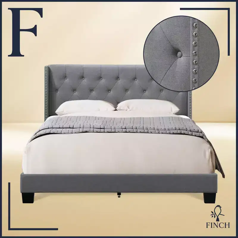 Wingback Upholstered Bed