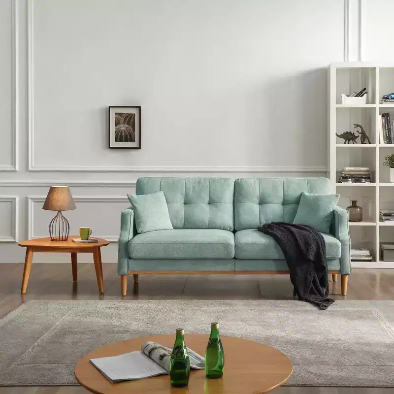 MAYEERTY Living Space Sofa with Waterproof Fabric 3 Seater for Living Room Office Blue