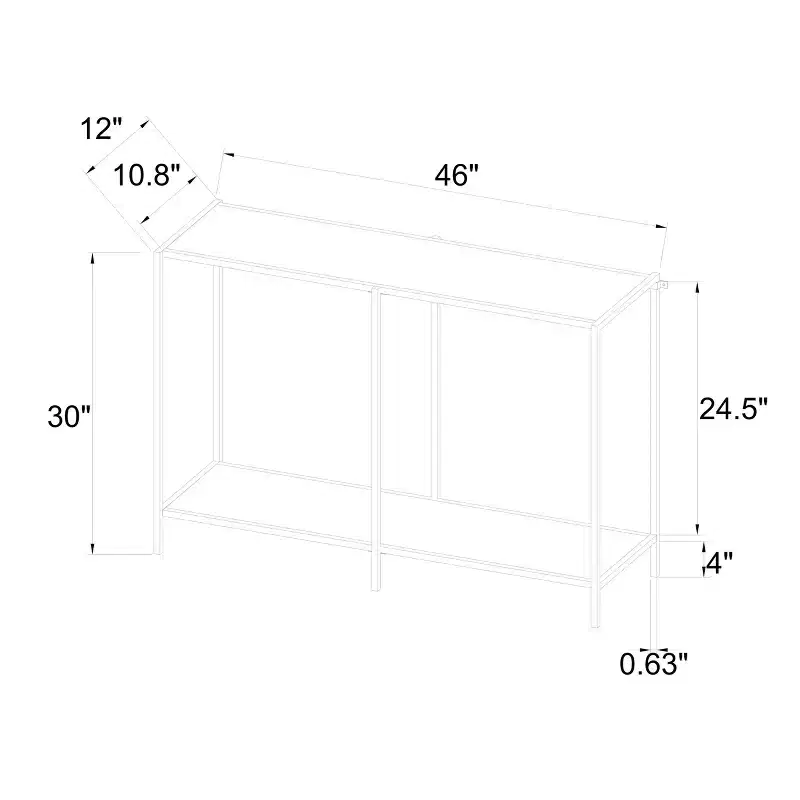 Faux Marble and Metal Console Table Gold - Threshold™: Sleek Two-Tiered, Rectangular Design, 30 High