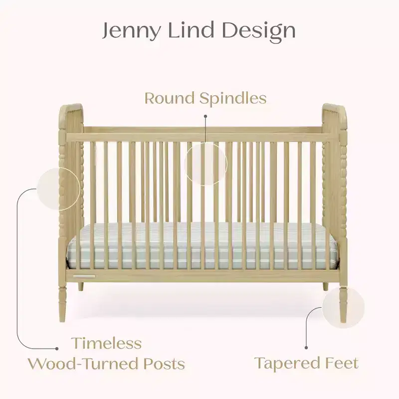 Wood 4-in-1 Convertible Baby Crib 55''W x 30.5''D x 41''H