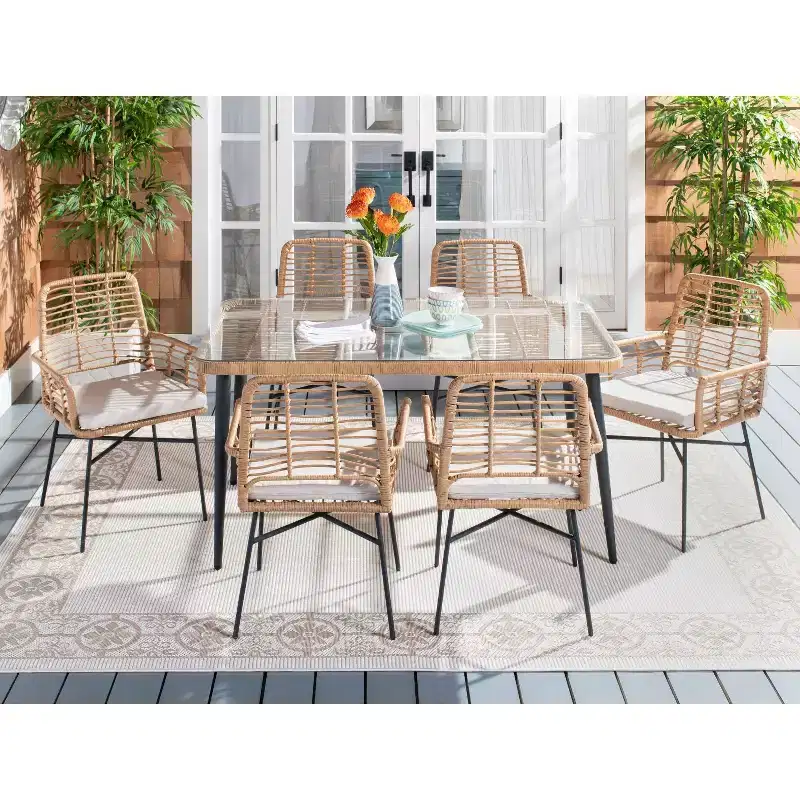 Beson 7 Piece Dining Set - Indoor/Outdoor - PAT9010 - Safavieh