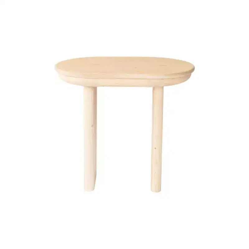 22-Inch Natural Solid Wood Oval Sled End Table