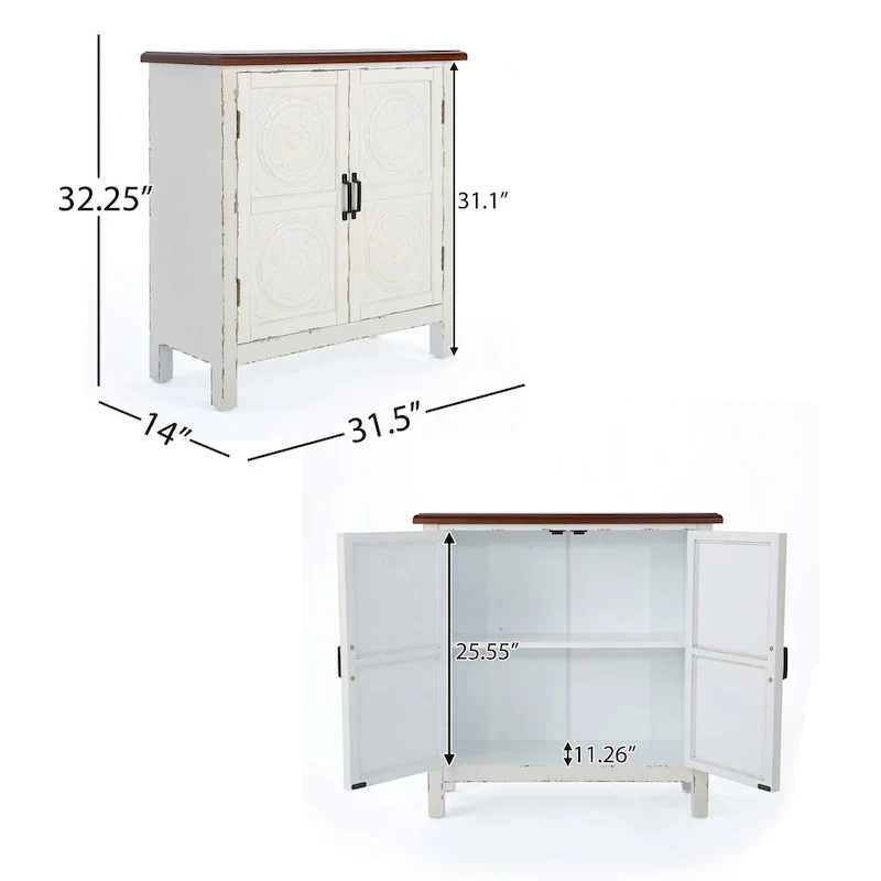 Brown / Navy Blue Tile Front Storage Cabinet – Seats 1