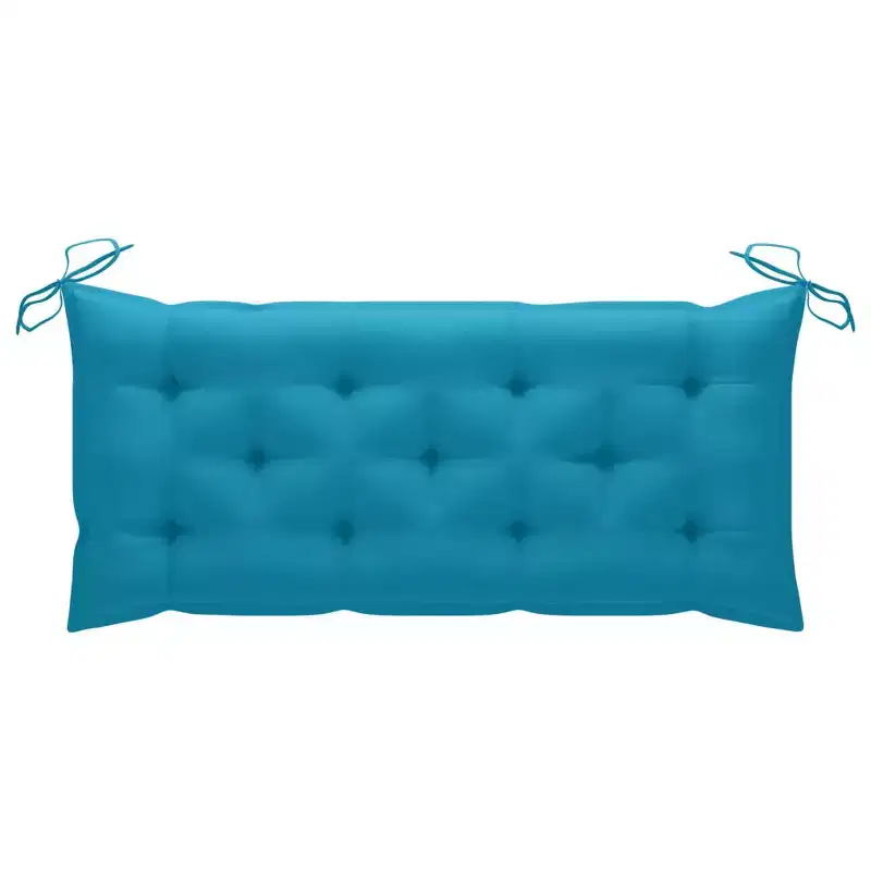 Garden Bench Light Blue Cushion Bamboo, Polyester 46.5 in