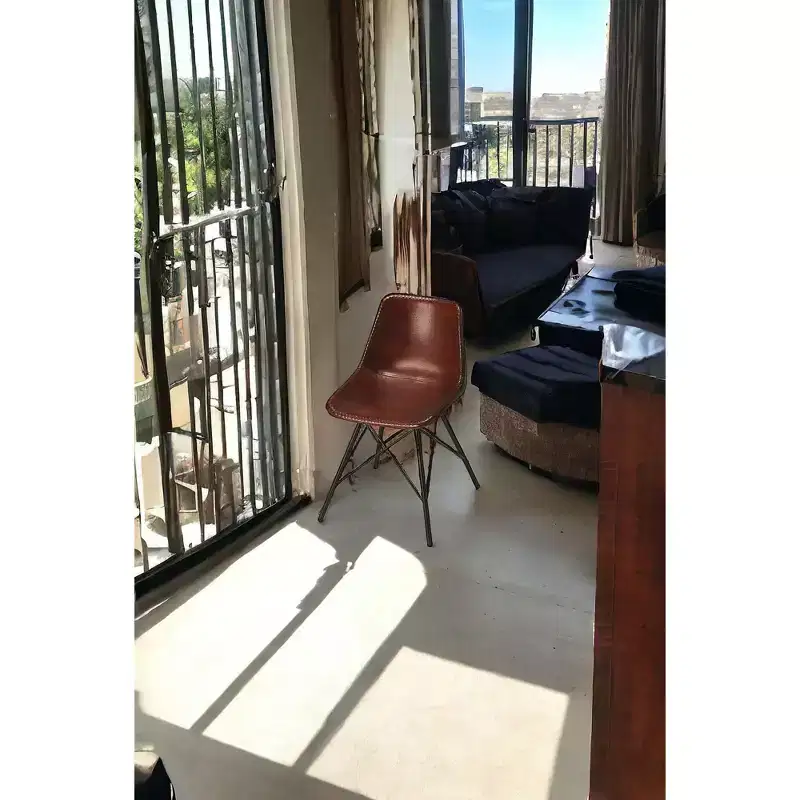 21 Brown And Black Faux Leather Side Chair