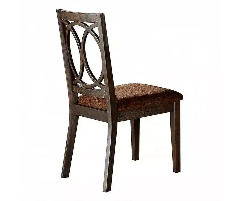 Set of 2 19" Jameson Dining Chairs Brown Fabric/Espresso - Acme Furniture: Upholstered, Traditional Design, Wood Frame