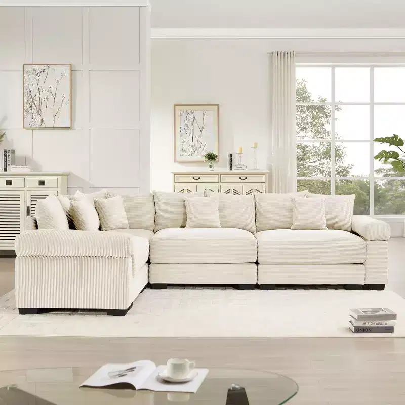 Oversized Cloud Modular Sectional Couch,Convertible Sectional Couches Deep Seat Extra-Wide Armrests