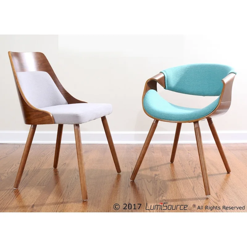 Carson Carrington Vallemala Walnut and Fabric Dining Chair - N/A