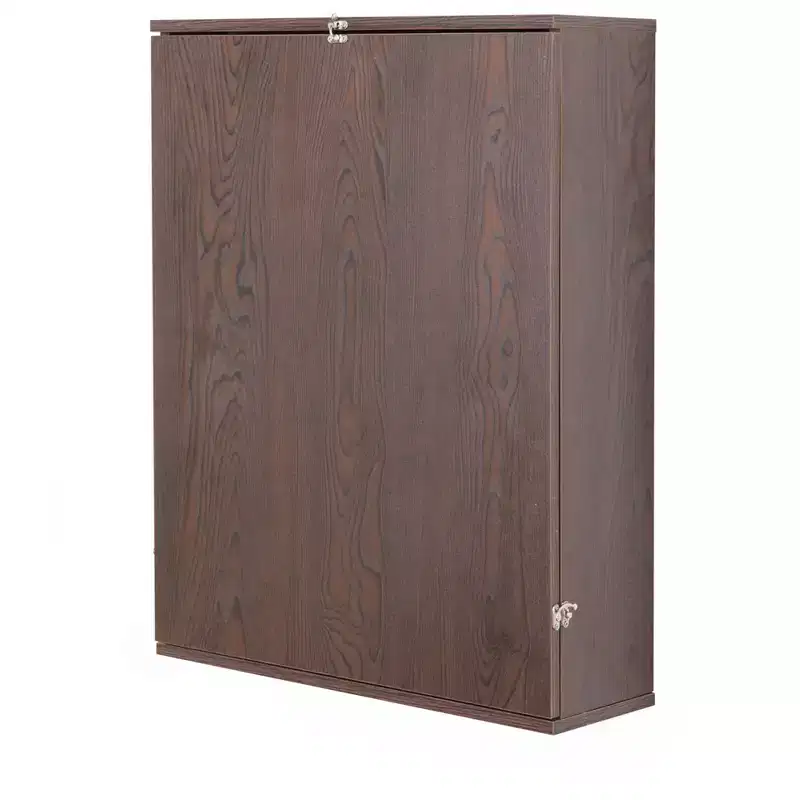 Wall Mount Laptop Fold-out Desk with Shelves