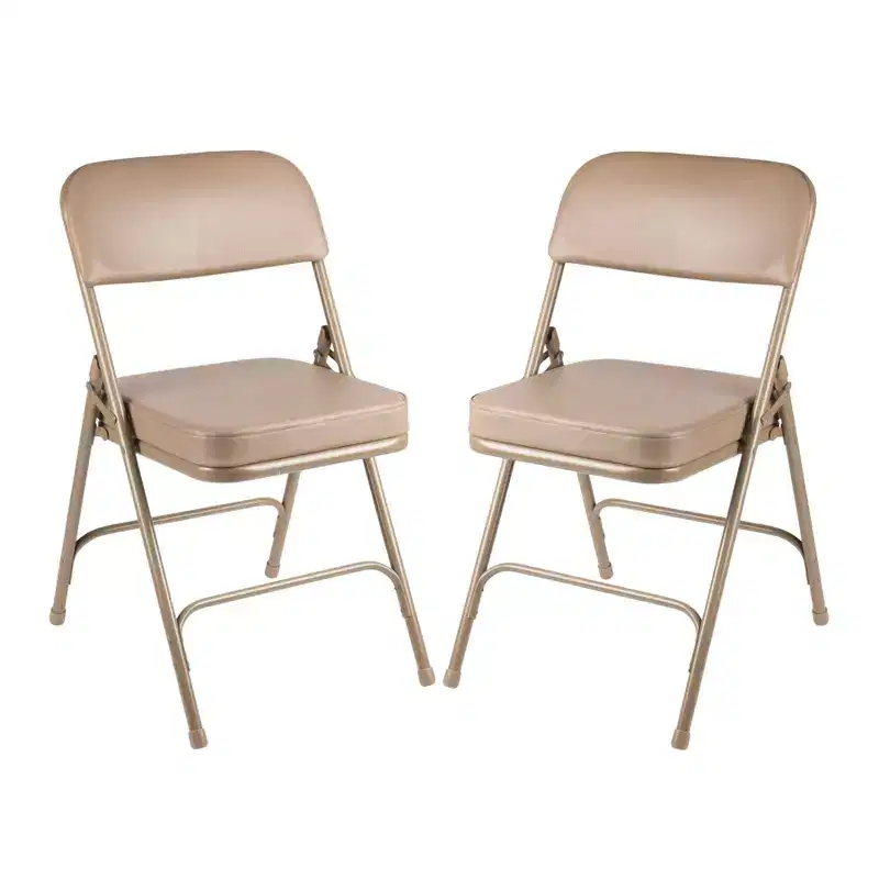 Set of 2 Premium Vinyl Padded Folding Chairs - Hampden Furnishings