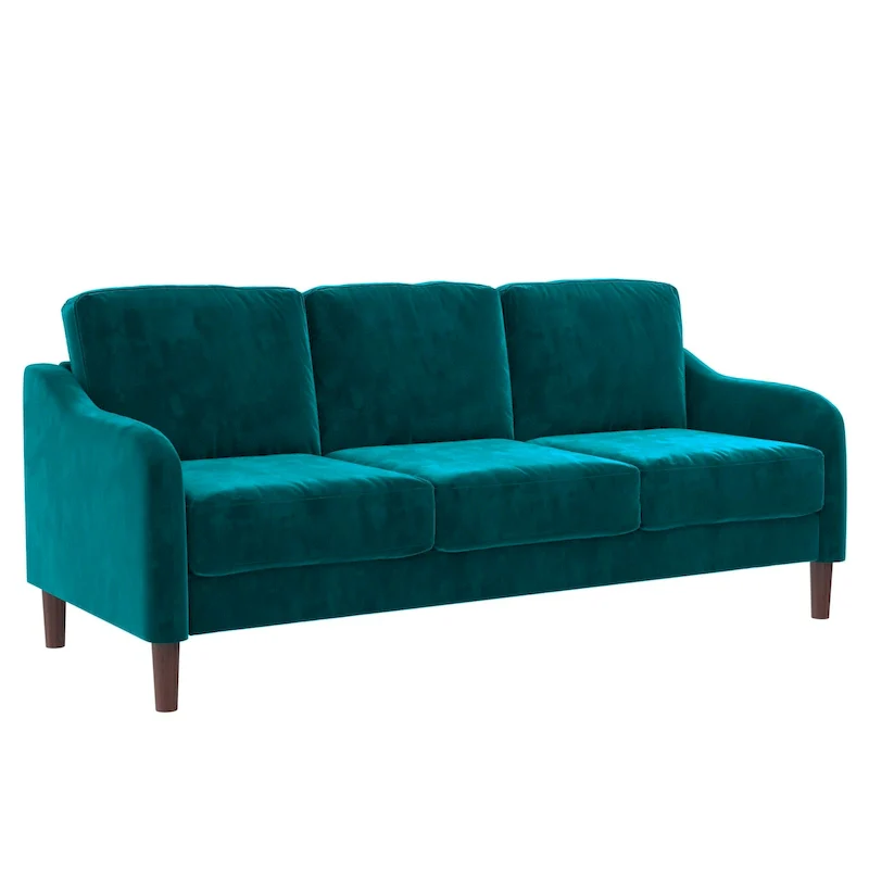 3-Seater Velvet Sofa with Curved Arms – 600 lbs Capacity, 74