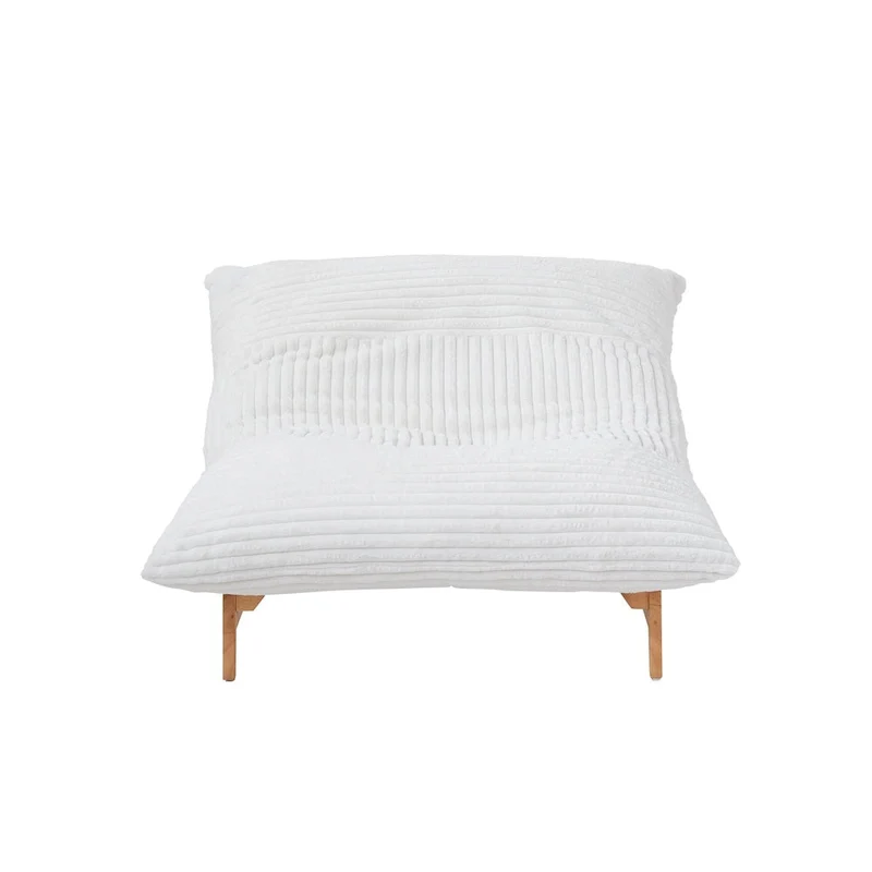Bean Bag Accent Chair Large Plush Bean Bag Lounger with Solid Wood Frame Comfy Lounge Chair with Down Filling