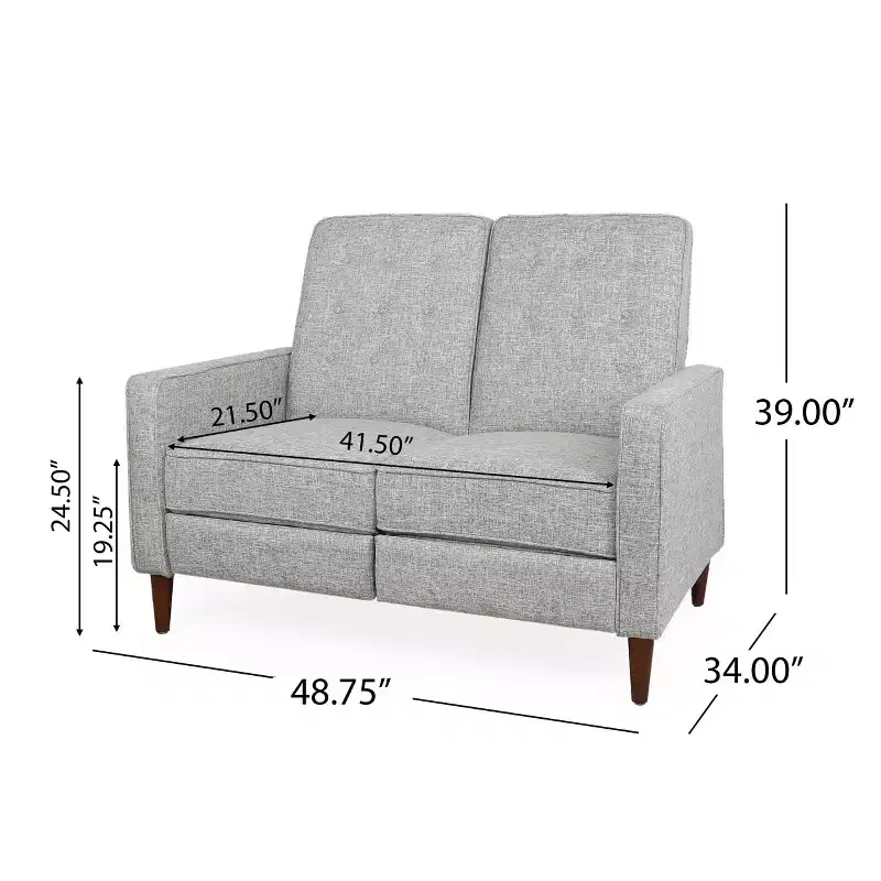 Christopher Knight Home Denison Upholstered Tufted Loveseat Pushback Recliner