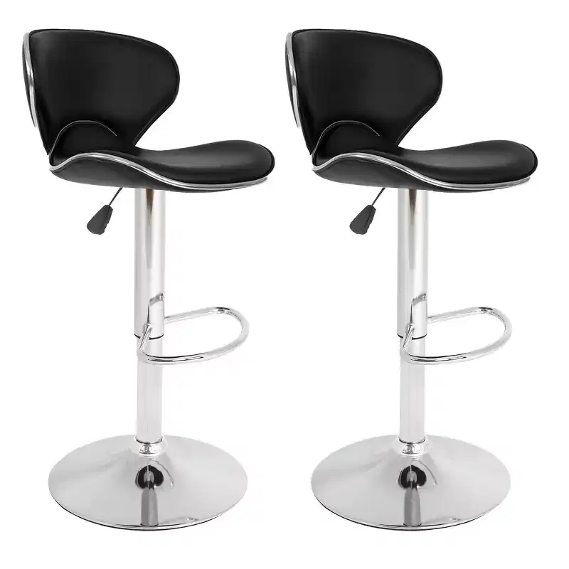 BestMassage Bar Stools Set of 2 with Backrest and Footrest Modern Kitchen Island Stools