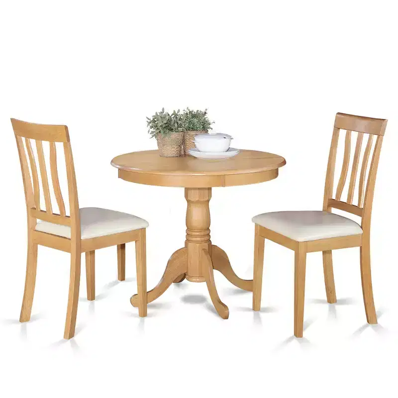 HomeStockKitchen Dining Table Set with 2 Chairs - Modern Black Finish